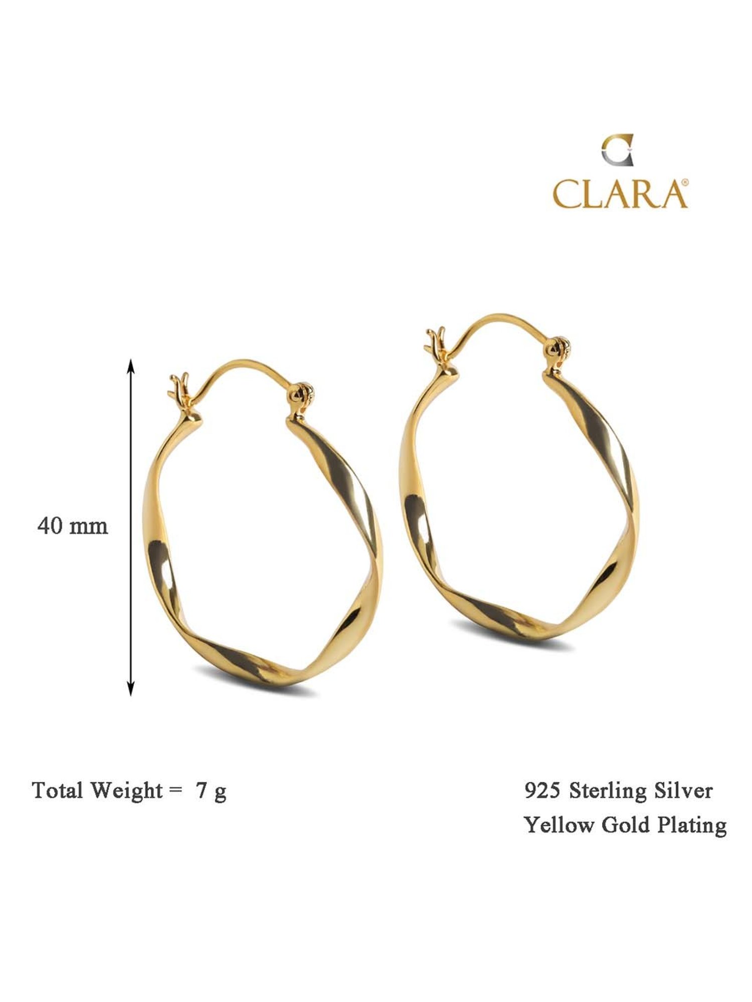 Clara 92.5 Sterling Silver Twisted Earrings for Women