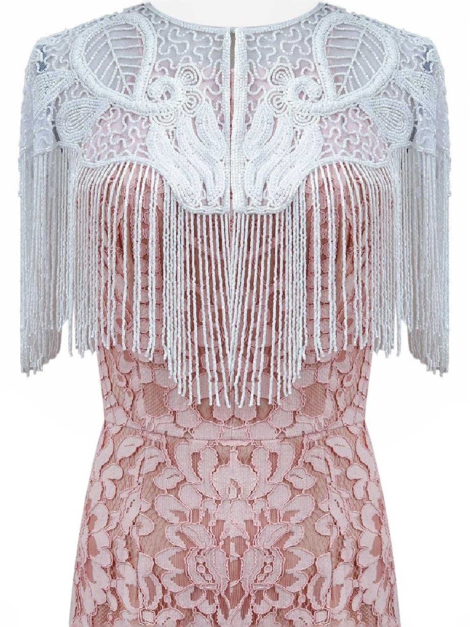 Odette White Embellished Fancy Cape