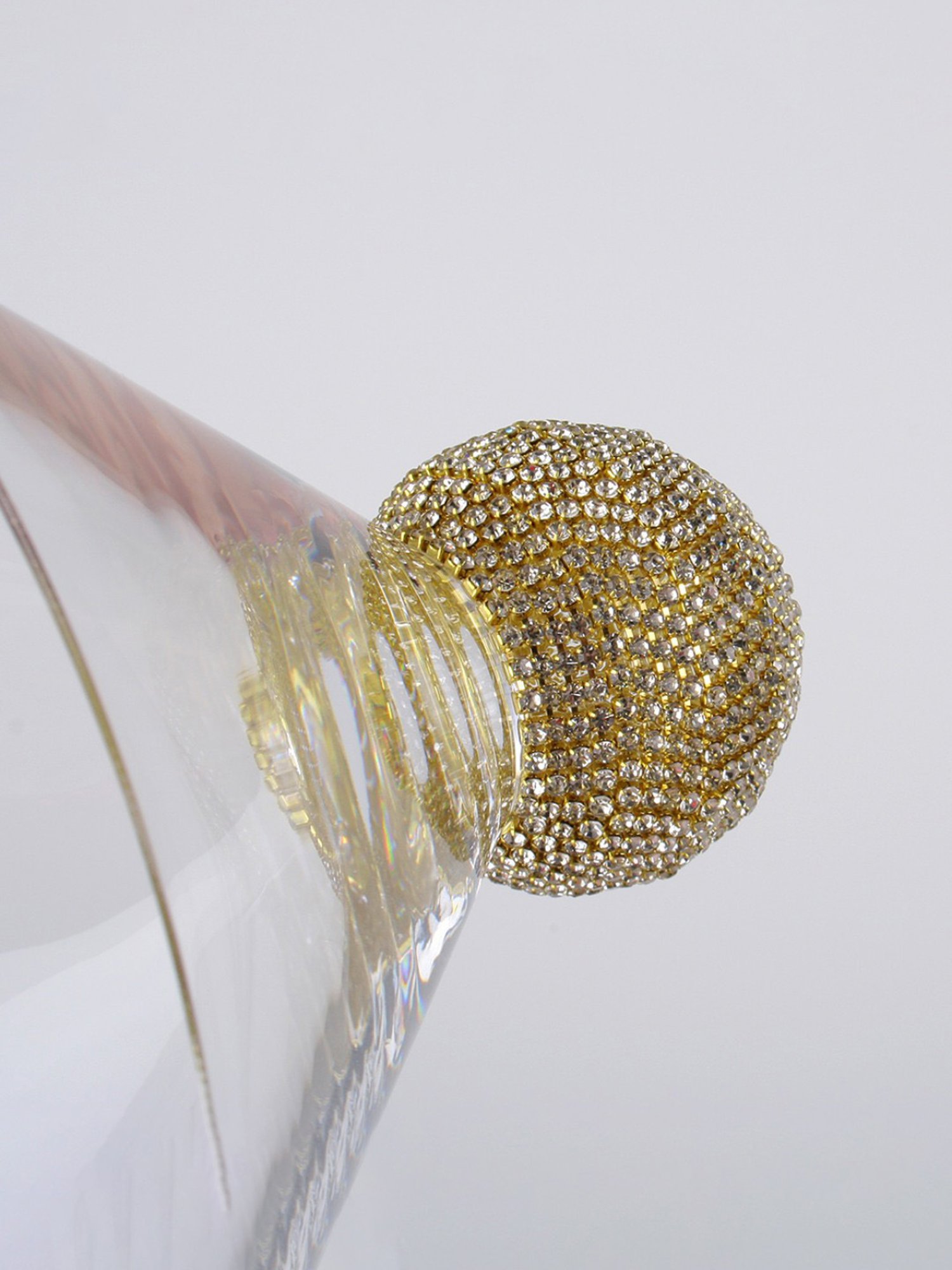 Melbify Jewel Ball Transparent Glass Martini & Wine Glass with Designer Bottom (220ml) - Set of 2