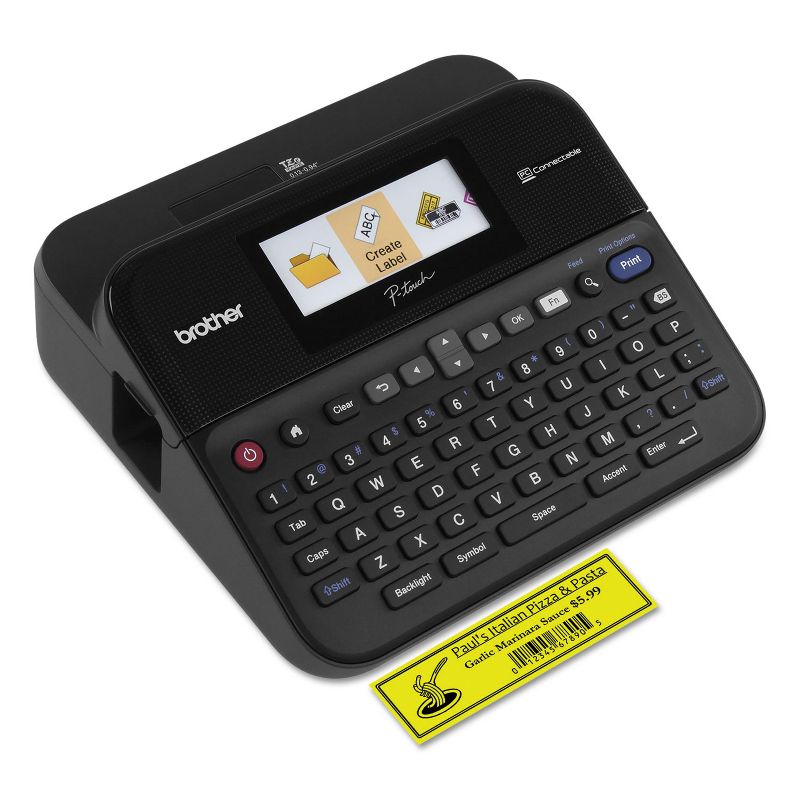 Brother P-Touch PT-D600VP PC-Connectable Label Maker with Color Display and Carry Case Black