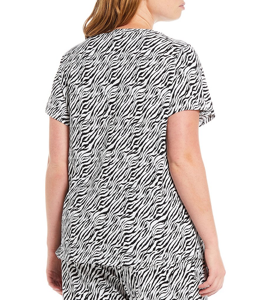 Sleep Sense Plus Sketch Zebra Print Jersey Knit Coordinating Sleep Tee