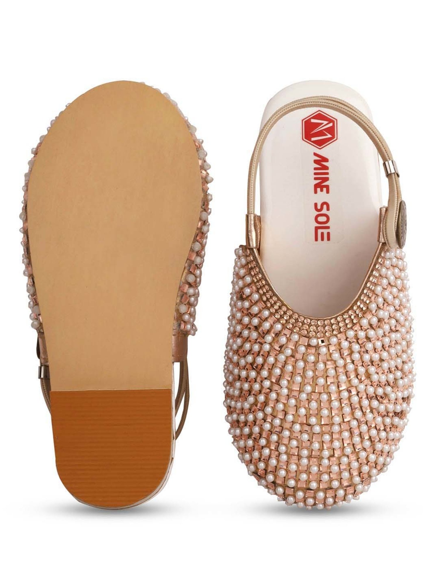 Minesole Kids Rose Gold Ethnic Sandals