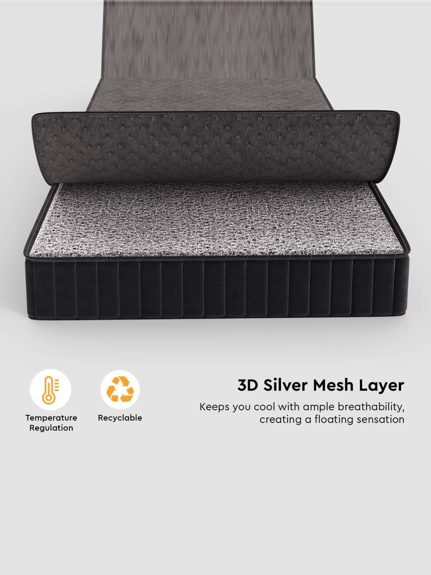 Godrej Interio Air Sense Grey Bonnell Spring Queen Bed Mattress