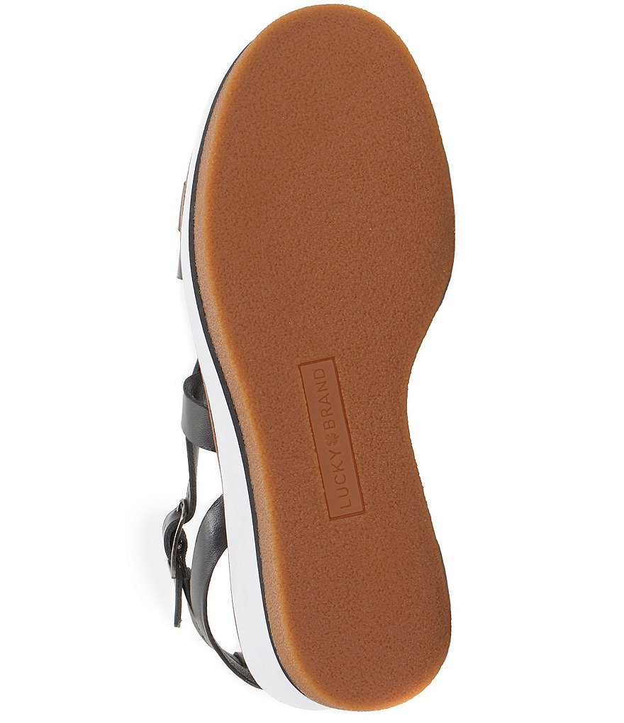Lucky Brand Ticey Leather Wedge Sandals