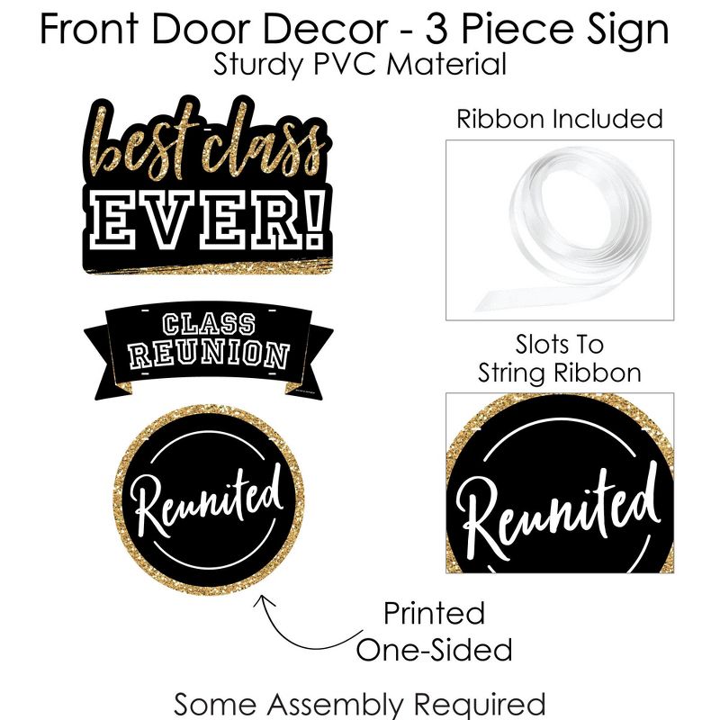 Big Dot of Happiness Reunited - Hanging Porch School Class Reunion Party Outdoor Decorations - Front Door Decor - 3 Piece Sign