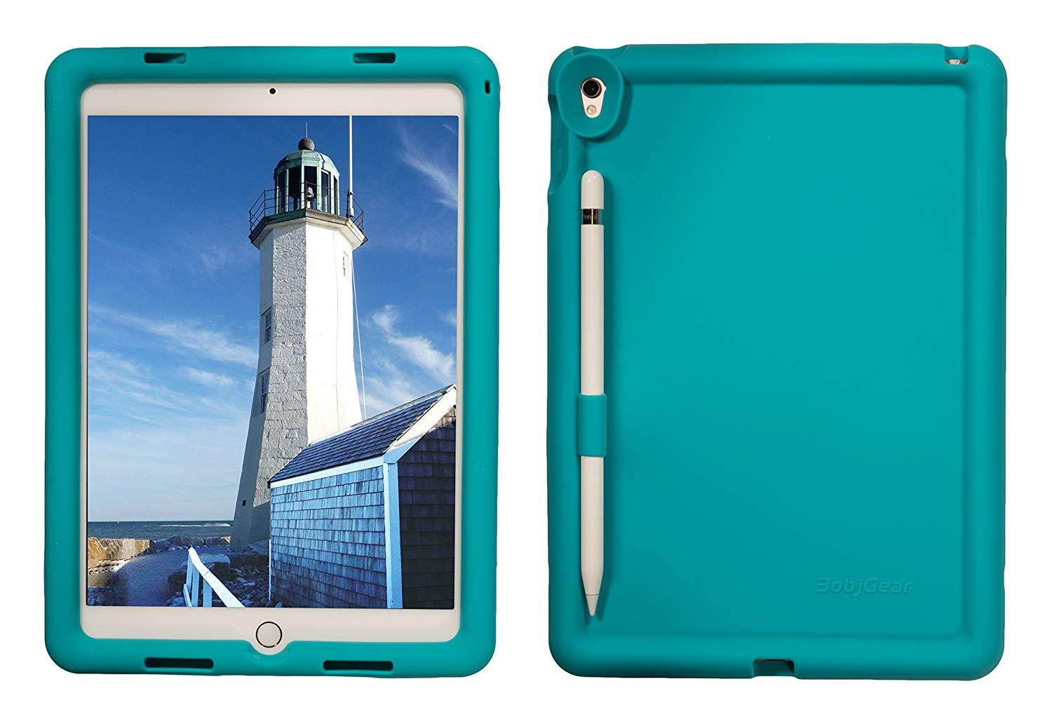 BobjGear Bobj Rugged Case for iPad Pro 9.7 (2016), (Not for 2017 iPad Pro 10.5) Custom Fit - Patented Venting - Sound Amplification - BobjBounces Kid Friendly (Terrific Turquoise)
