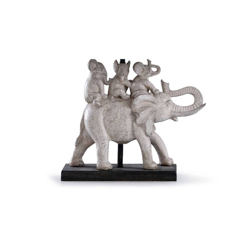 Dapple Family of Elephants Table Lamp with Rectangle Shade Gray/Brown - StyleCraft