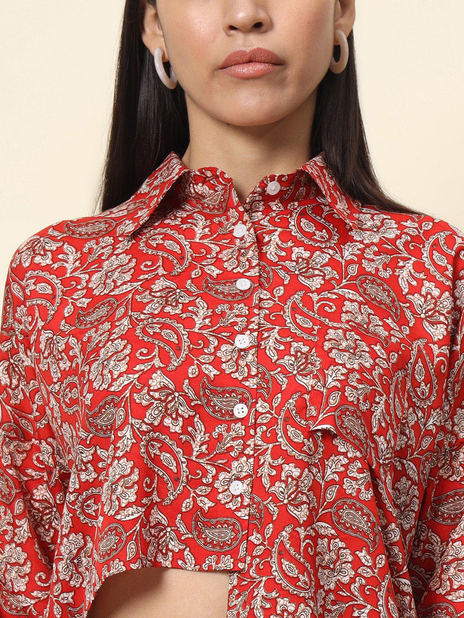 Trend Arrest Red Printed Shirt