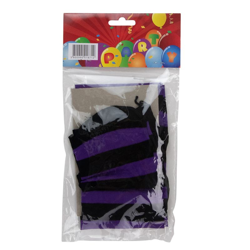 Northlight 11" Black and purple striped stockings