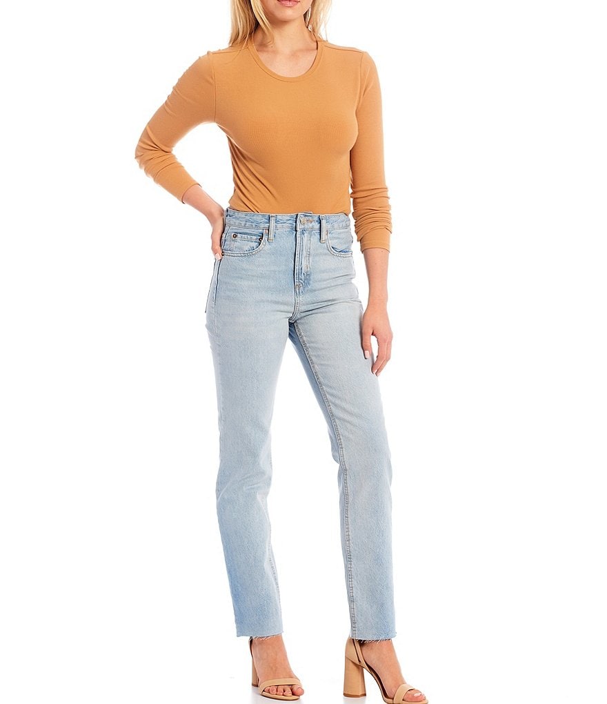 Every Straight Leg Ankle Crop Front Zipper Jeans
