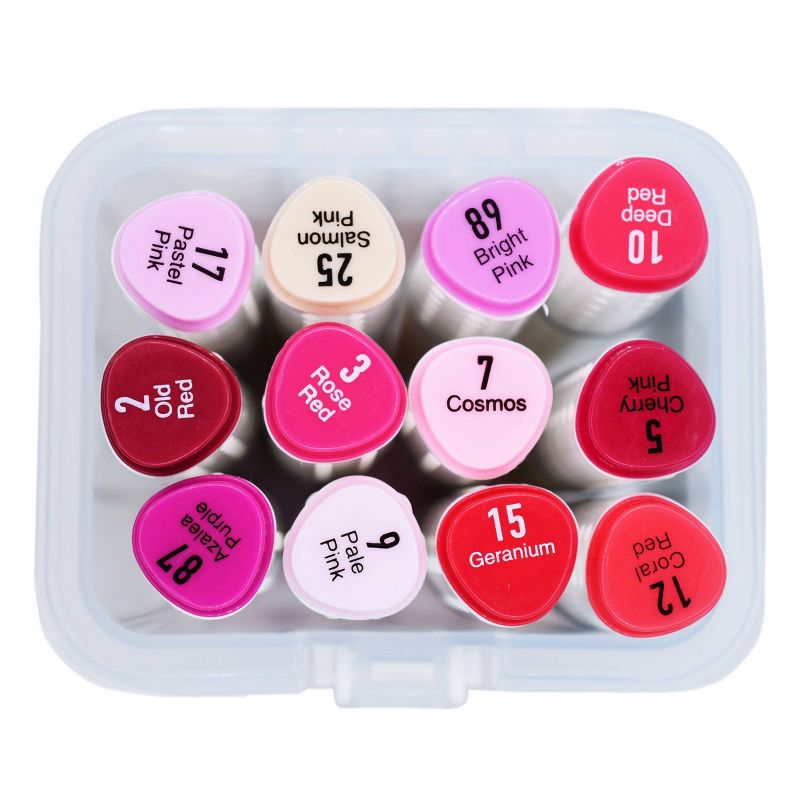 12pc Alcohol Markers Red/Pink - Momenta