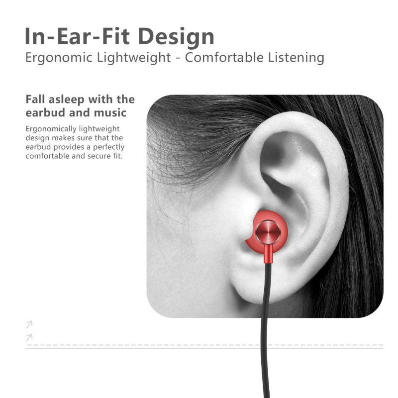 AGVEE Digital USB-C Headphones, Type-C Eabuds Active Noise Cancelling in-Ear Earphones with Mic Wired 32Bit 384Khz for Samsung S21 S20, Note 20 10, iPad Pro 2020 2018, Pixel 5 4 3 2, Red