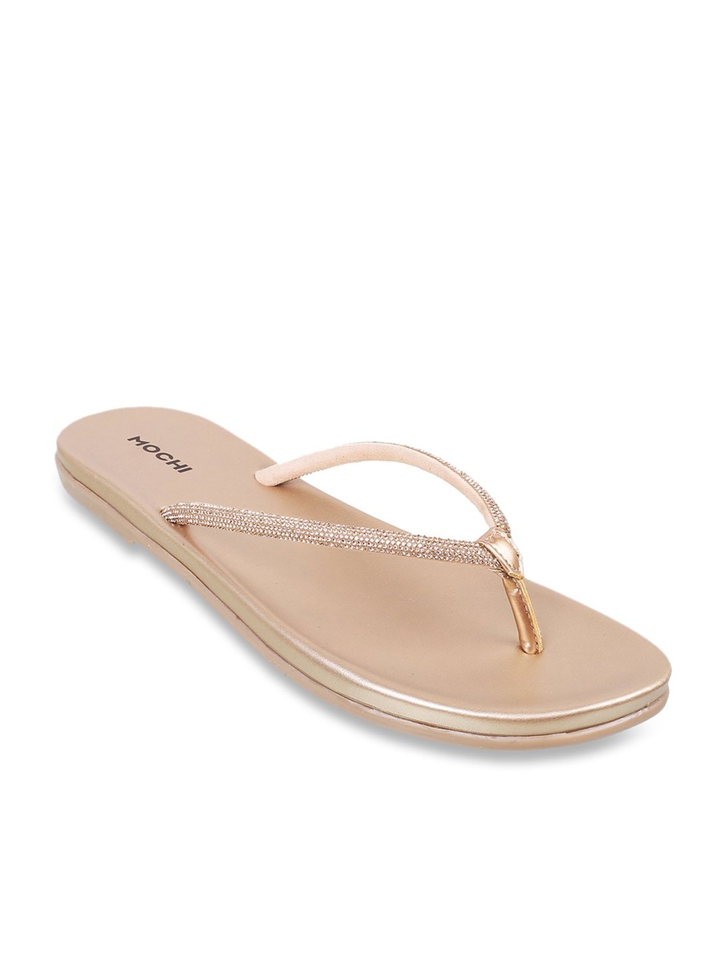 Mochi Women's Rose Gold Thong Sandals