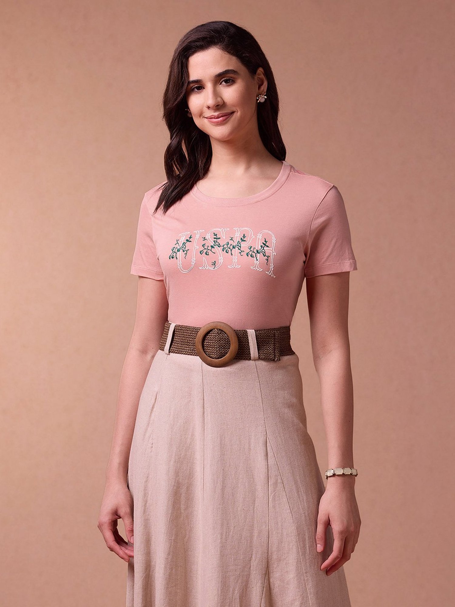 U.S. Polo Assn. Pink Graphic Print T-Shirt