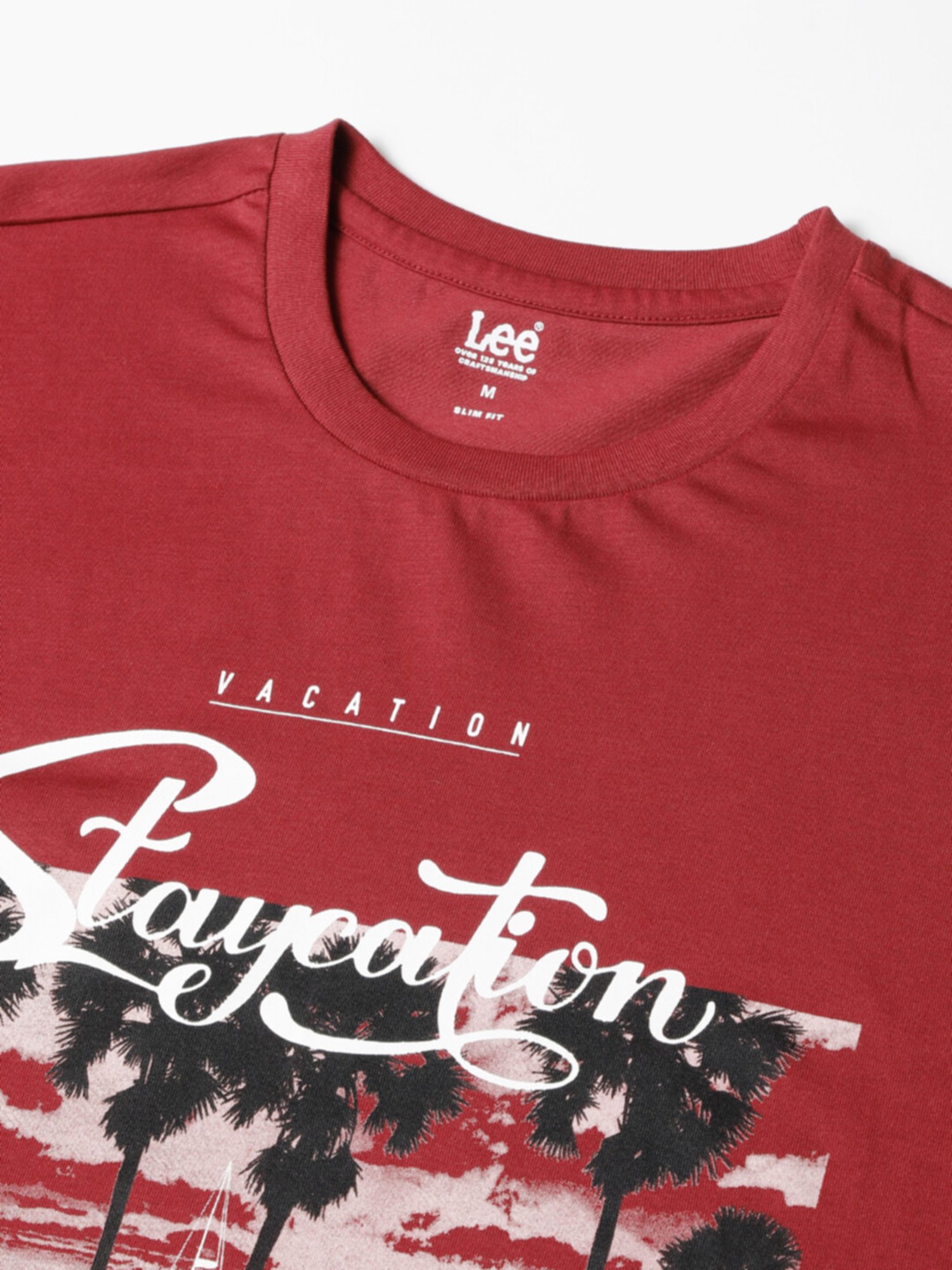 Lee Red Slim Fit Graphic Print Crew T-Shirt