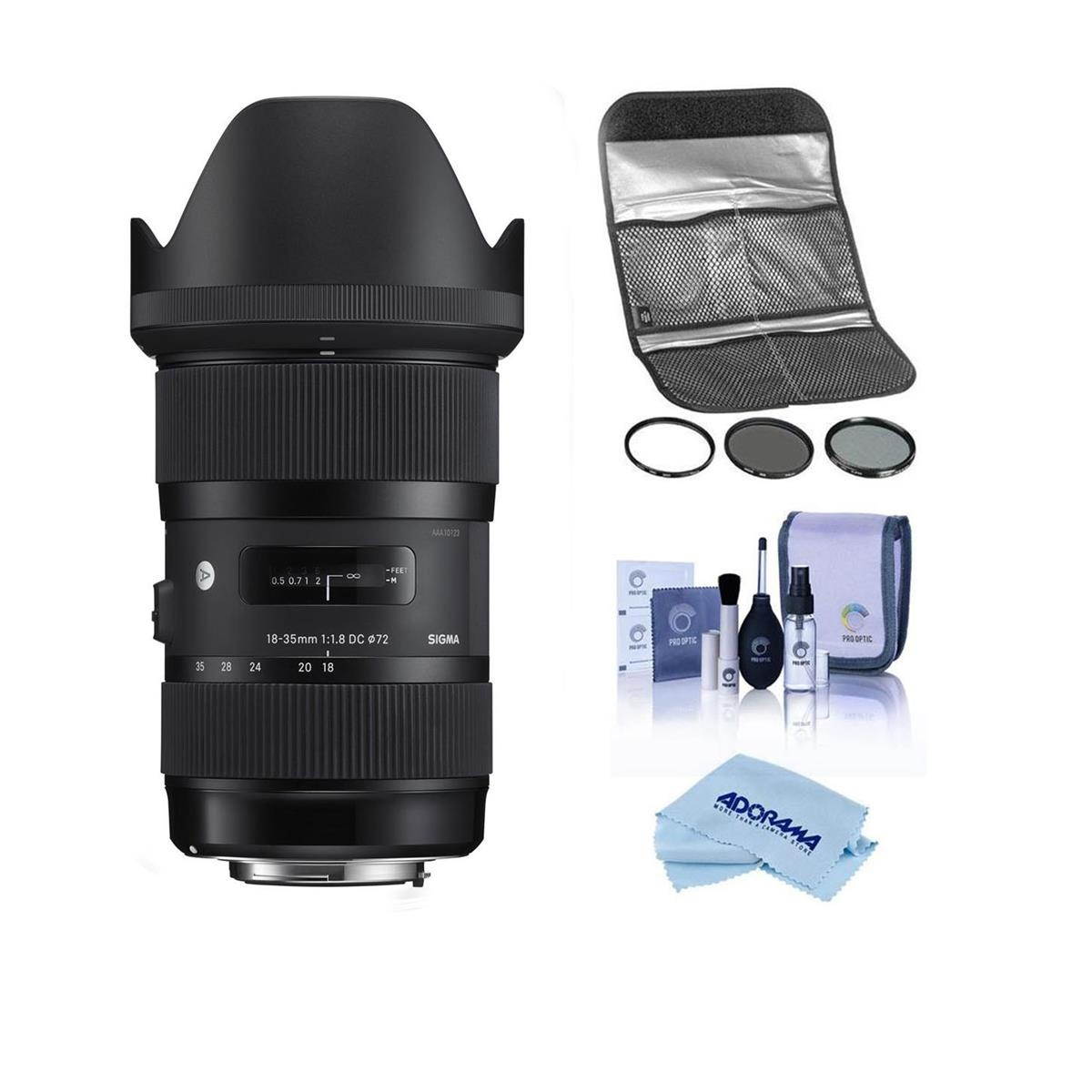 Sigma 18-35mm F/1.8 DC HSM ART Lens for Canon EF - With Hoya 77 Flter Kit