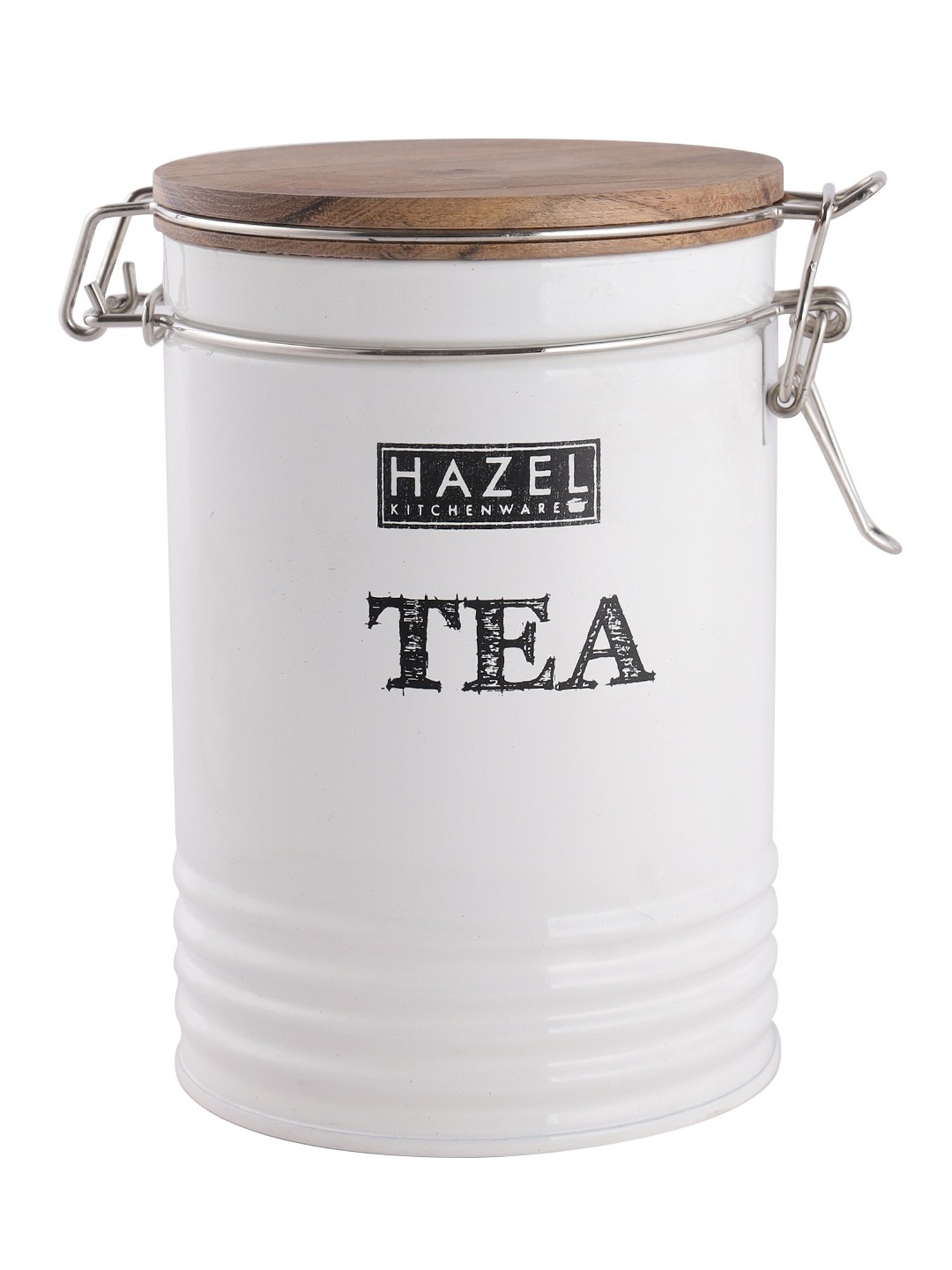 HAZEL White Iron Tea Container with Lid (1.11L)
