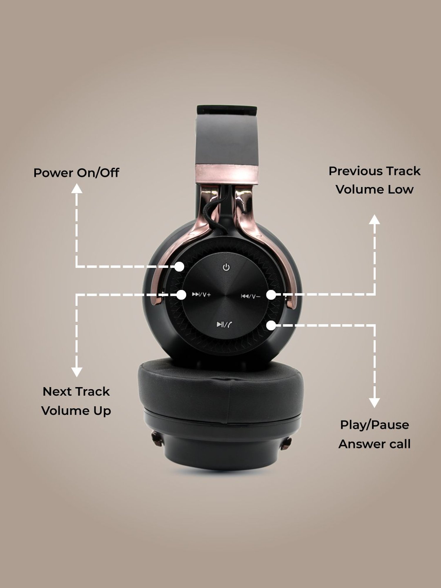 Hammer Bash Over The Ear Bluetooth Headphone With Mic (Black)