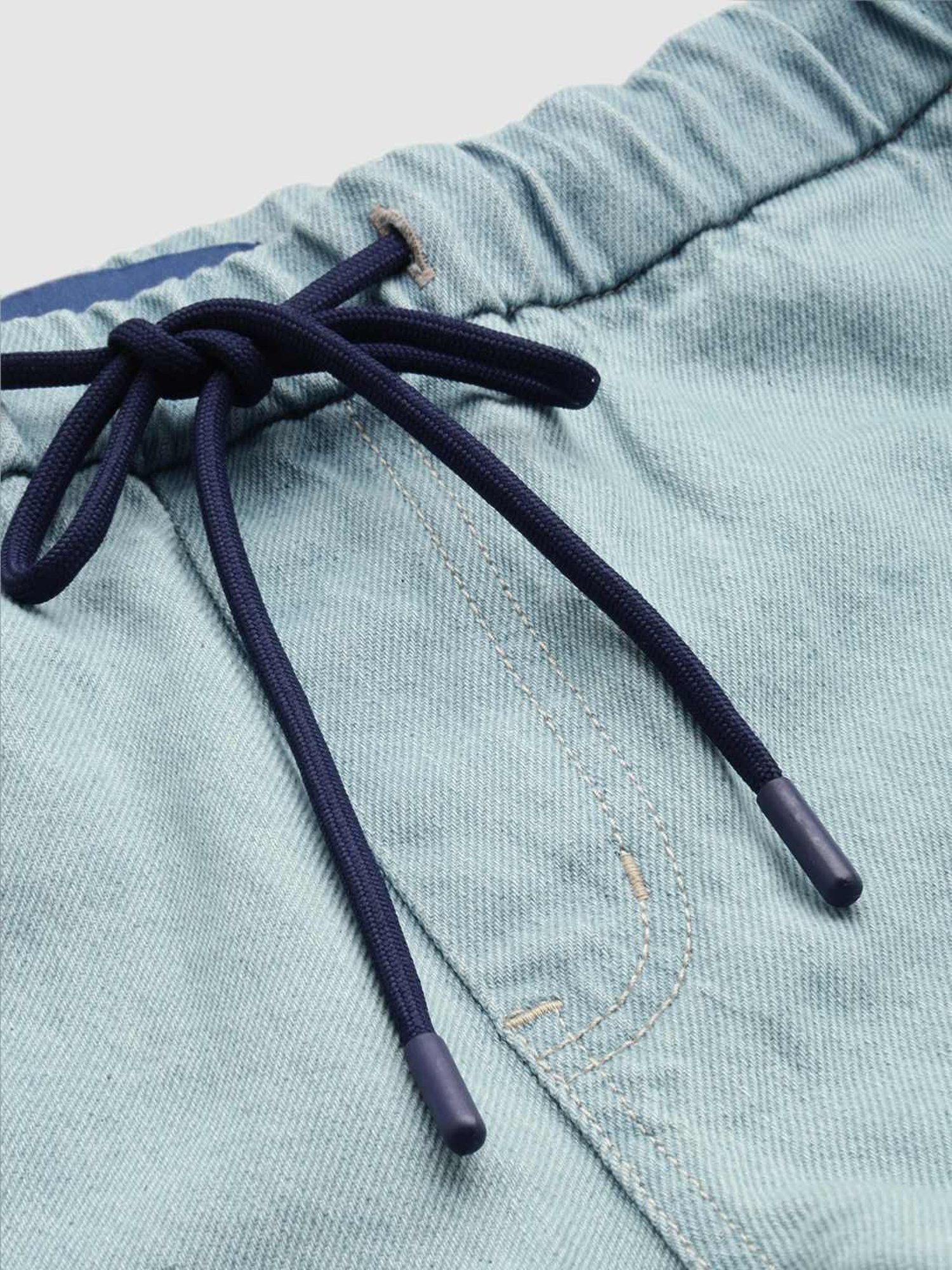 Bene Kleed Light Blue Cotton Regular Fit Shorts