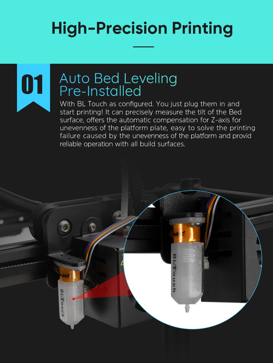 Creality Ender-5 Plus 3D Printer BL-Touch Auto Bed Leveling DIY +Red Filament US