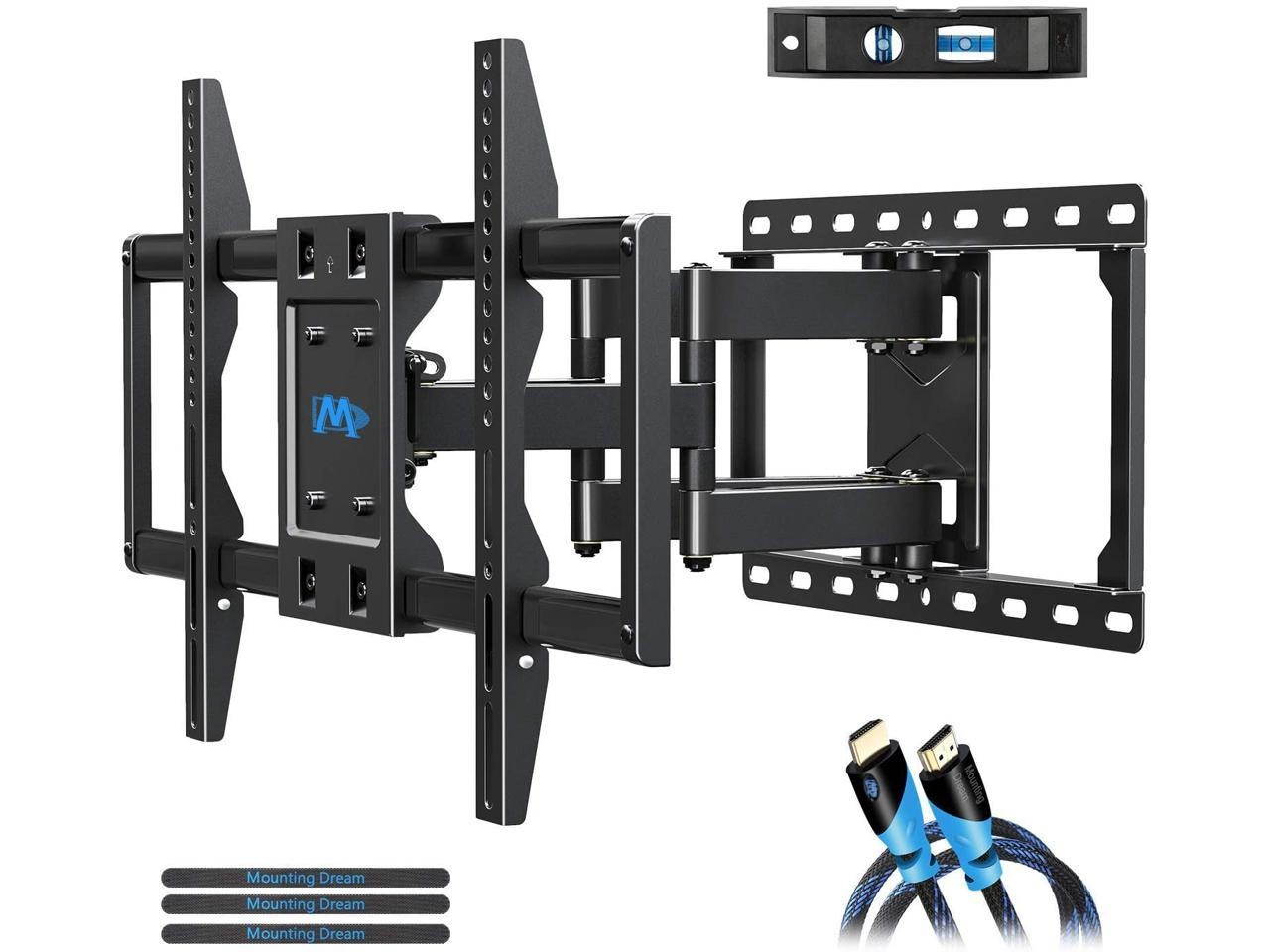 Mounting Dream TV Mount Bracket for 42-70 Inch Flat Screen TVs, Full Motion TV Wall Mounts with Swivel Articulating Dual Arms , Heavy Duty Design - Max VESA 600x400mm , 100 LBS Loading , MD2296