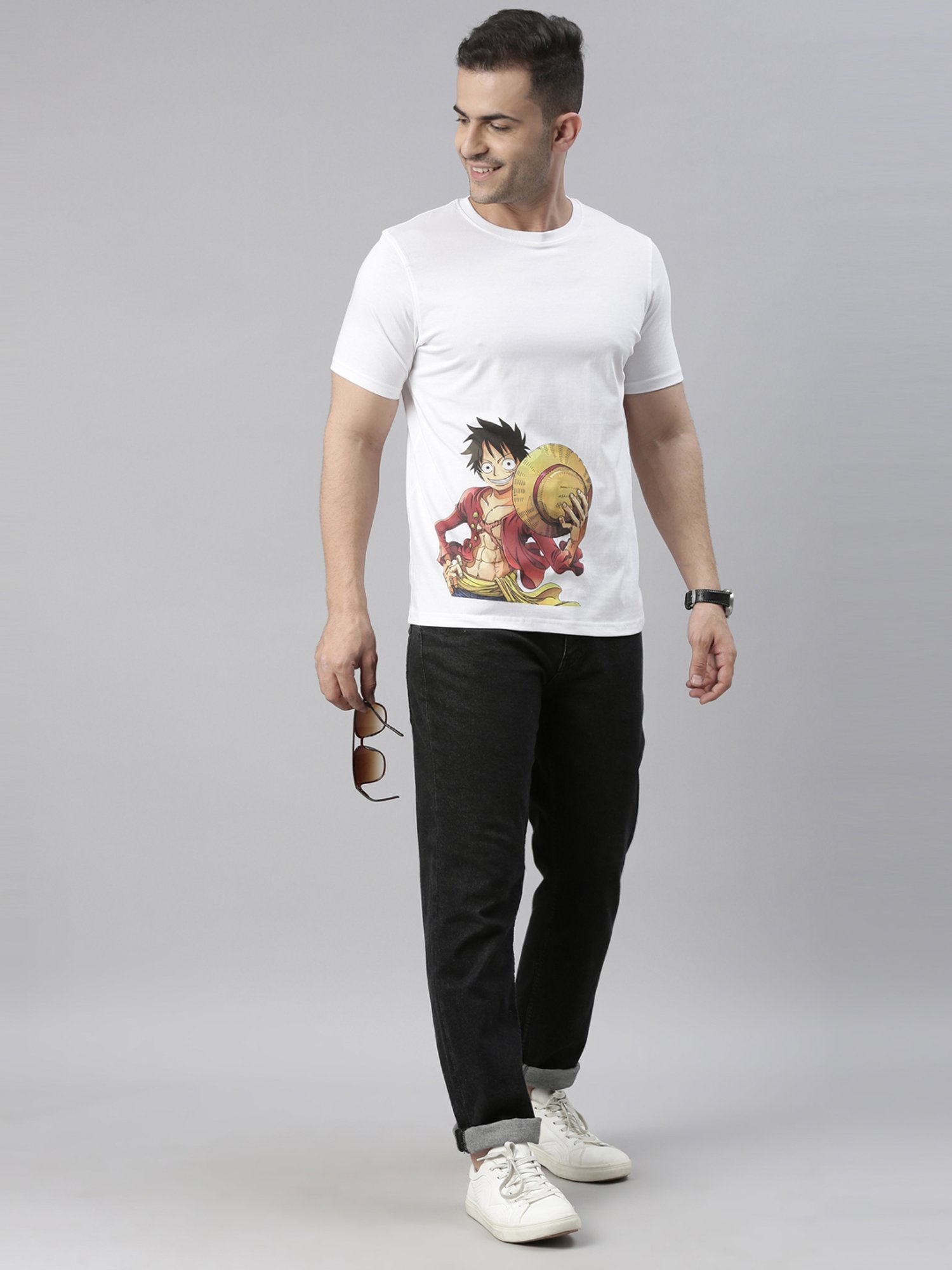 Bushirt White Cotton Crew T-Shirt