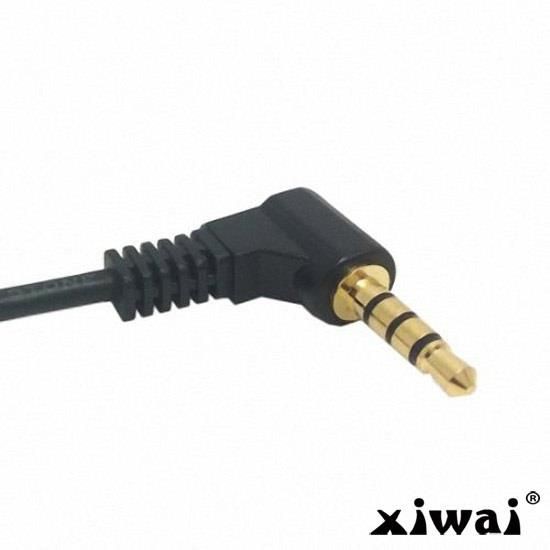 Xiwai 90 degree right angled 3.5mm 4 poles Audio Stereo Male to Female Extension Cable 10cm Black