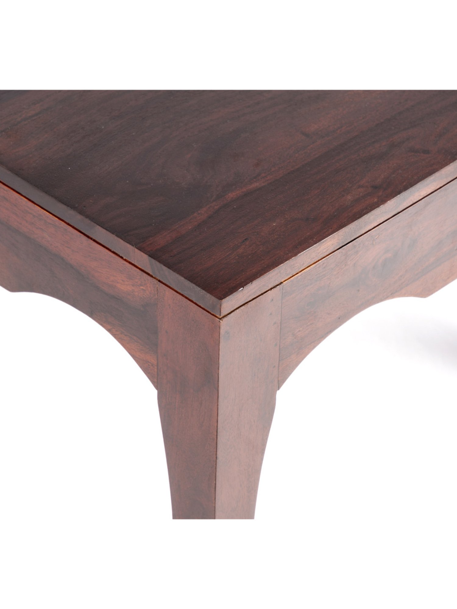 Ikiriya Lyon Solid Dark Brown Wood Coffee Table Dark Walnut Finish