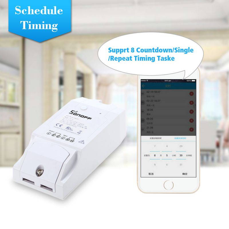 SONOFF TH16 16A/3500W Smart Wifi Switch Monitoring Temperature Humidity Wireless Home Automation Kit Works With Amazon Alexa and for Google Home/Nest