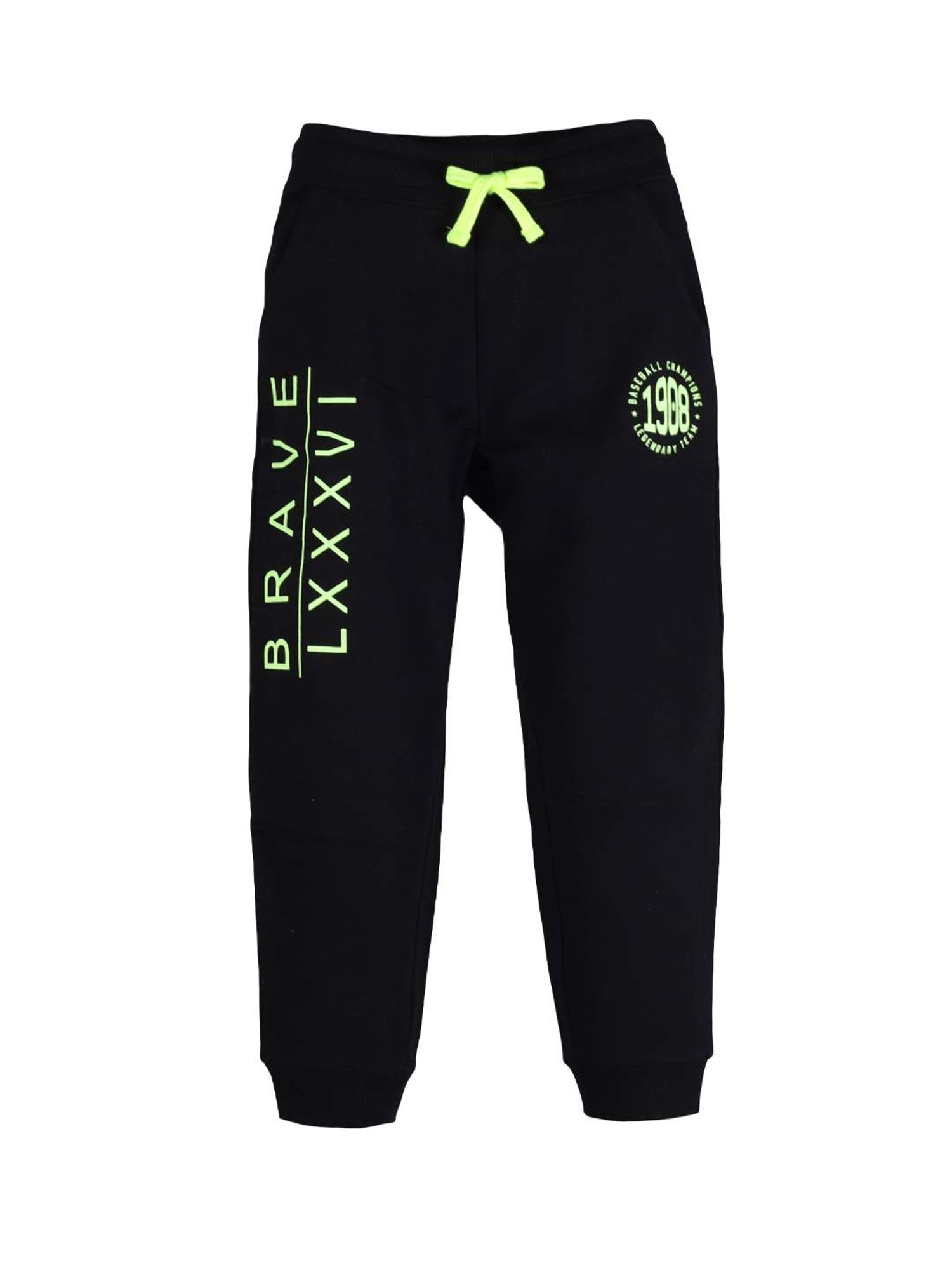 Plum Tree Boys Black Printed Joggers