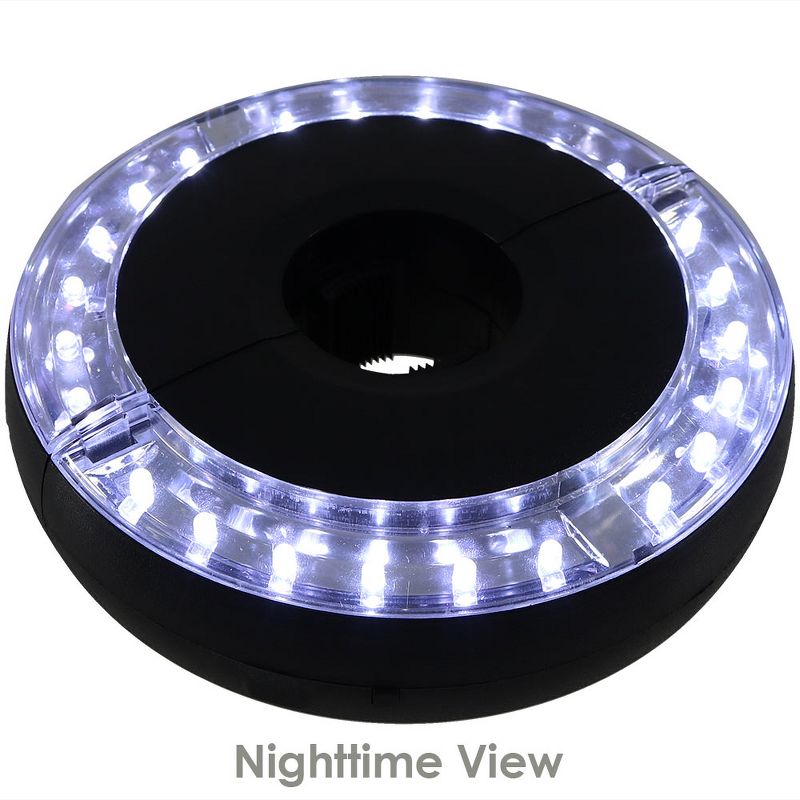 Sunnydaze Outdoor 2-Panel Cordless Battery Operated LED Patio Umbrella Pole and Tent Light - 8" - Black - 2pk