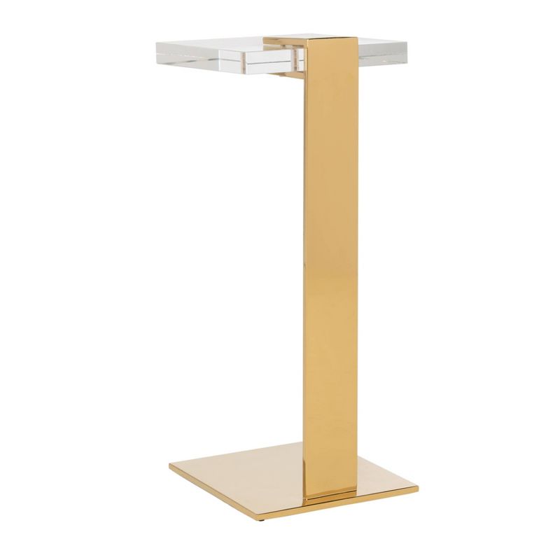 Mars Acrylic Drink Table Clear/Brass - Safavieh