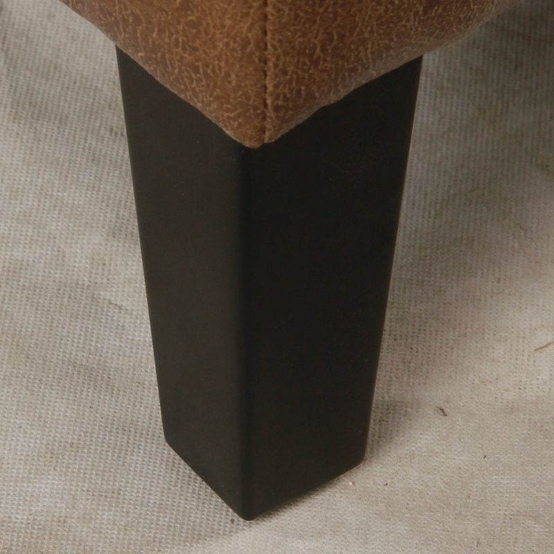 Brooklyn Large Pillowtop Ottoman Faux Leather Light Brown - HomePop