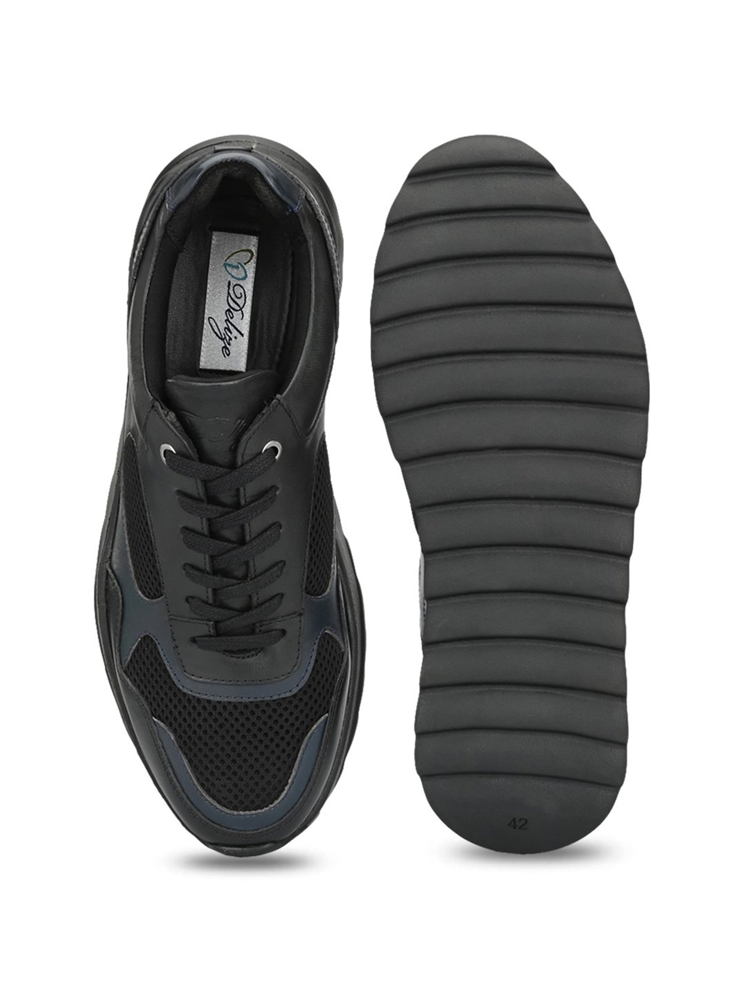 Delize Men's Black Casual Sneakers