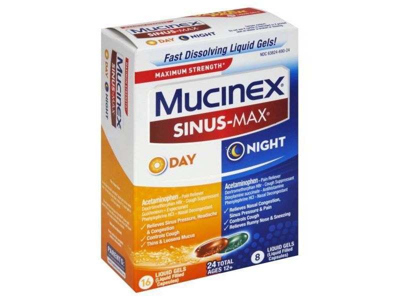 Mucinex Sinus-Max Max Strength Day & Night Liquid Gels - Acetaminophen - 24ct