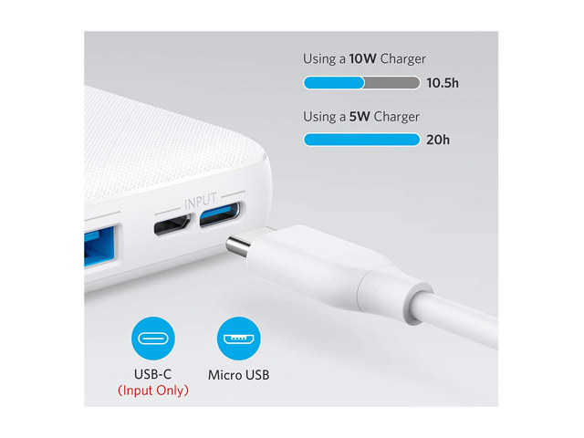 Anker PowerCore Essential 20000 Portable Charger, 20000 mAh Power Bank with PowerIQ Technology and USB-C Input, High-Capacity External Battery Compatible with iPhone, Samsung, iPad, and More