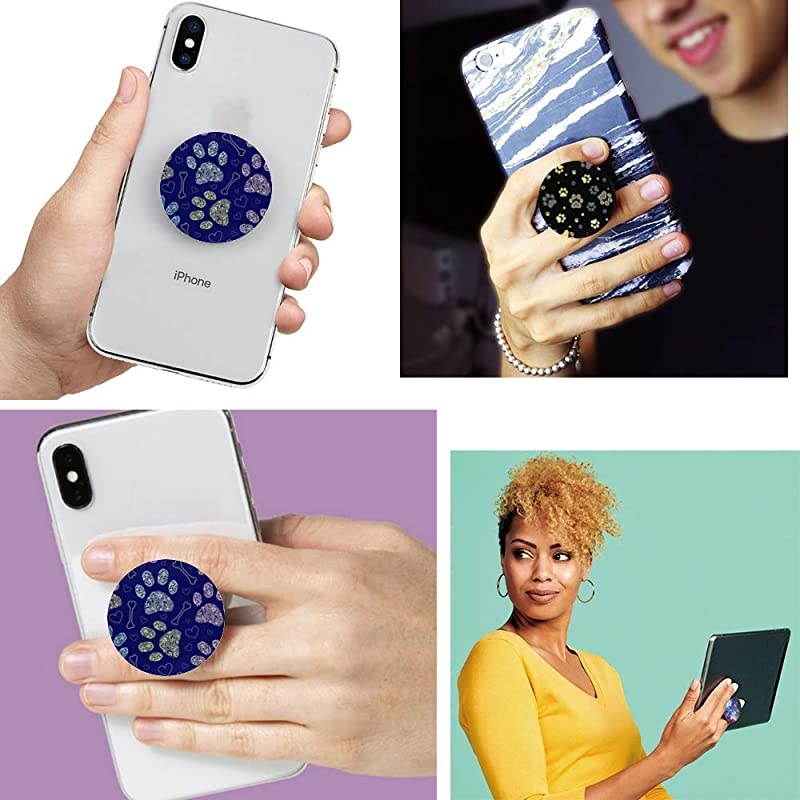 Pack Mobile Phone Ring Holder Finger GripPaw Prints Cell Phone Stand Collapsible Kickstand Compatible with All Smartphone