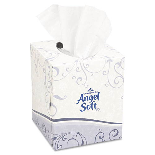Georgia Pacific 46580BX Angel Soft ps Premium Facial Tissue, Cube Box, 96 Sheets/Box, White