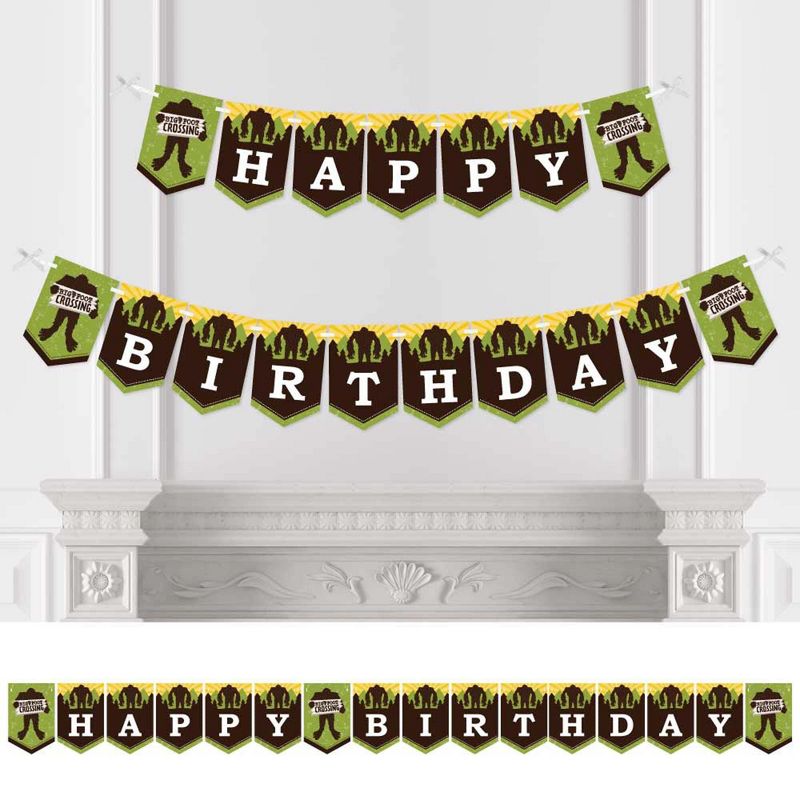 Big Dot of Happiness Blue Elephant - Boy Happy Birthday Decorations Party Banner