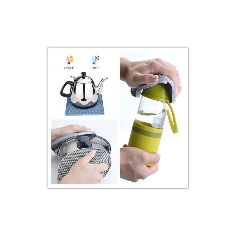 Silicone Trivet Mats | Trivets for Hot Pots and Pans, Drying Mat, Hot Pads | silicone pot holder for Jar Opener, Spoon Holder, Gripper Pad,Oven Mitts Hot Pads | Non-Slip and Heat Resistant