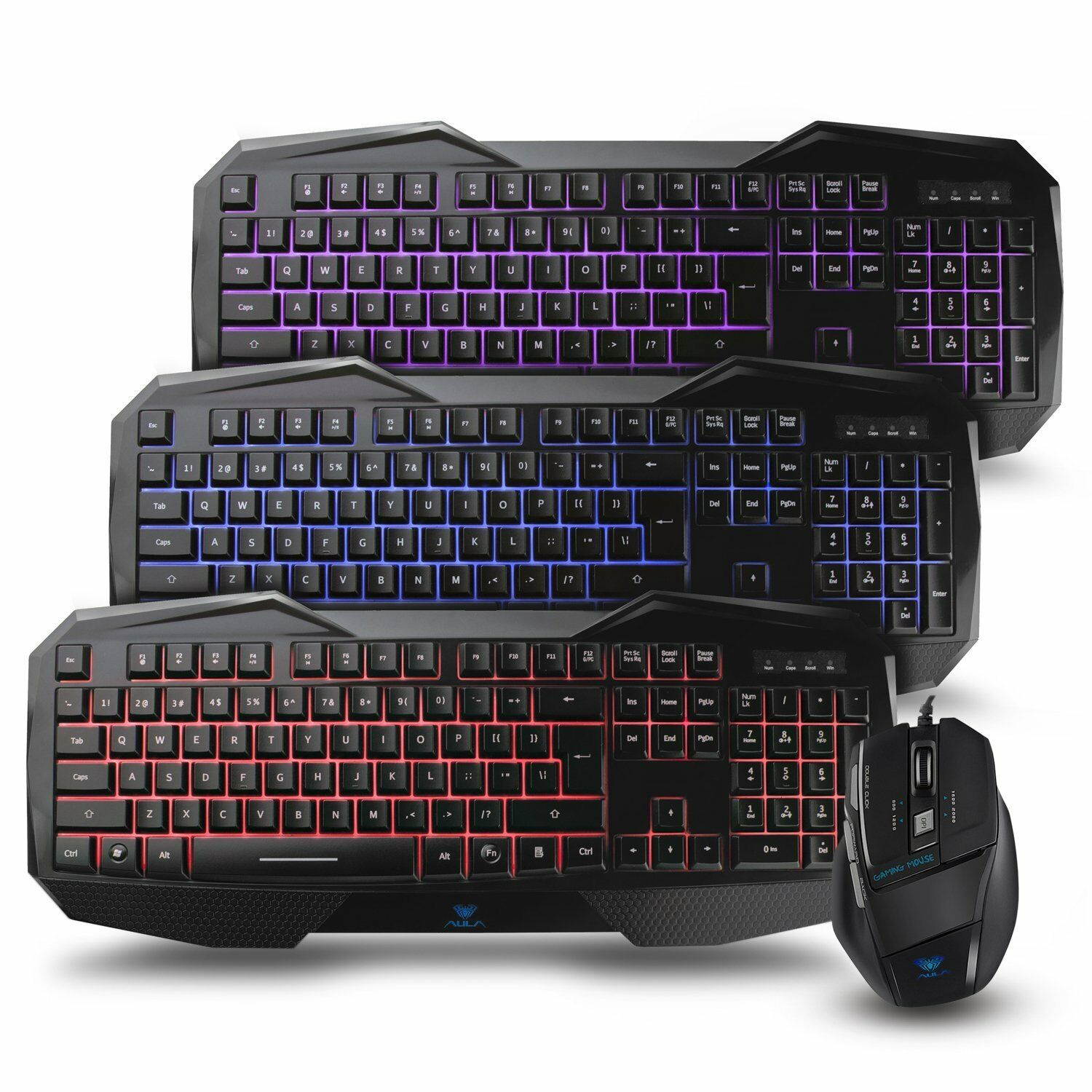 AULA Backlit  Mouse Combo  and  Gaming Keyboard  with Adjustable Backlight