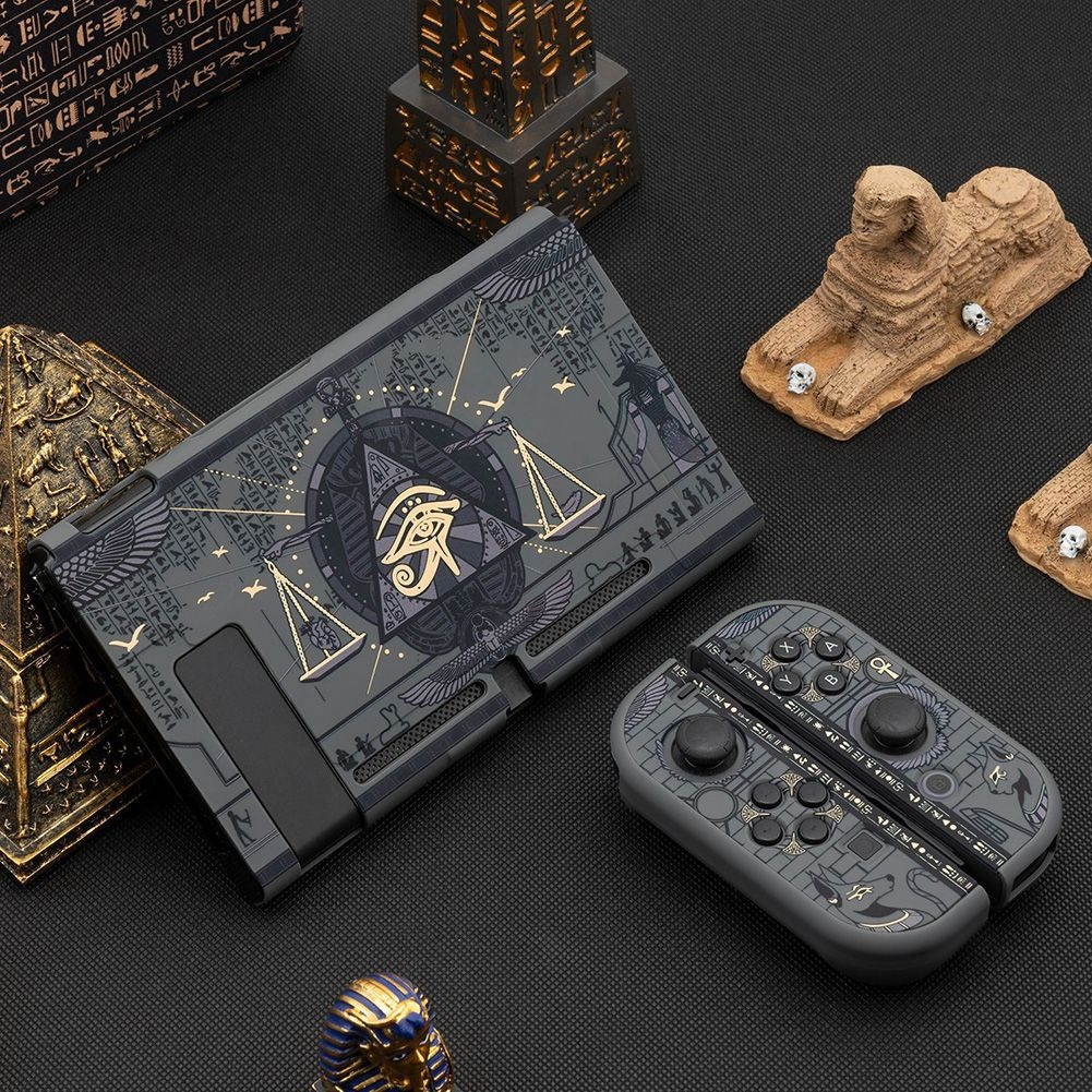 Egyptian Theme Game Console Protective Case for Nintendo Switch, Frosted Anti-Drop Hard Shell