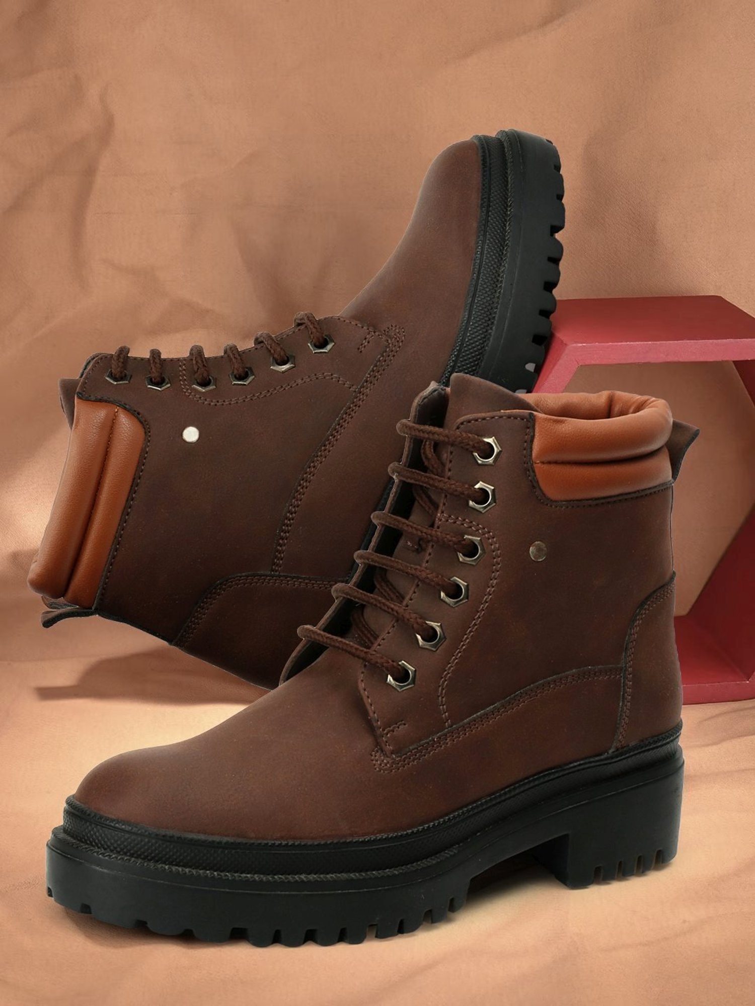 Elle Women's Brown Derby Boots