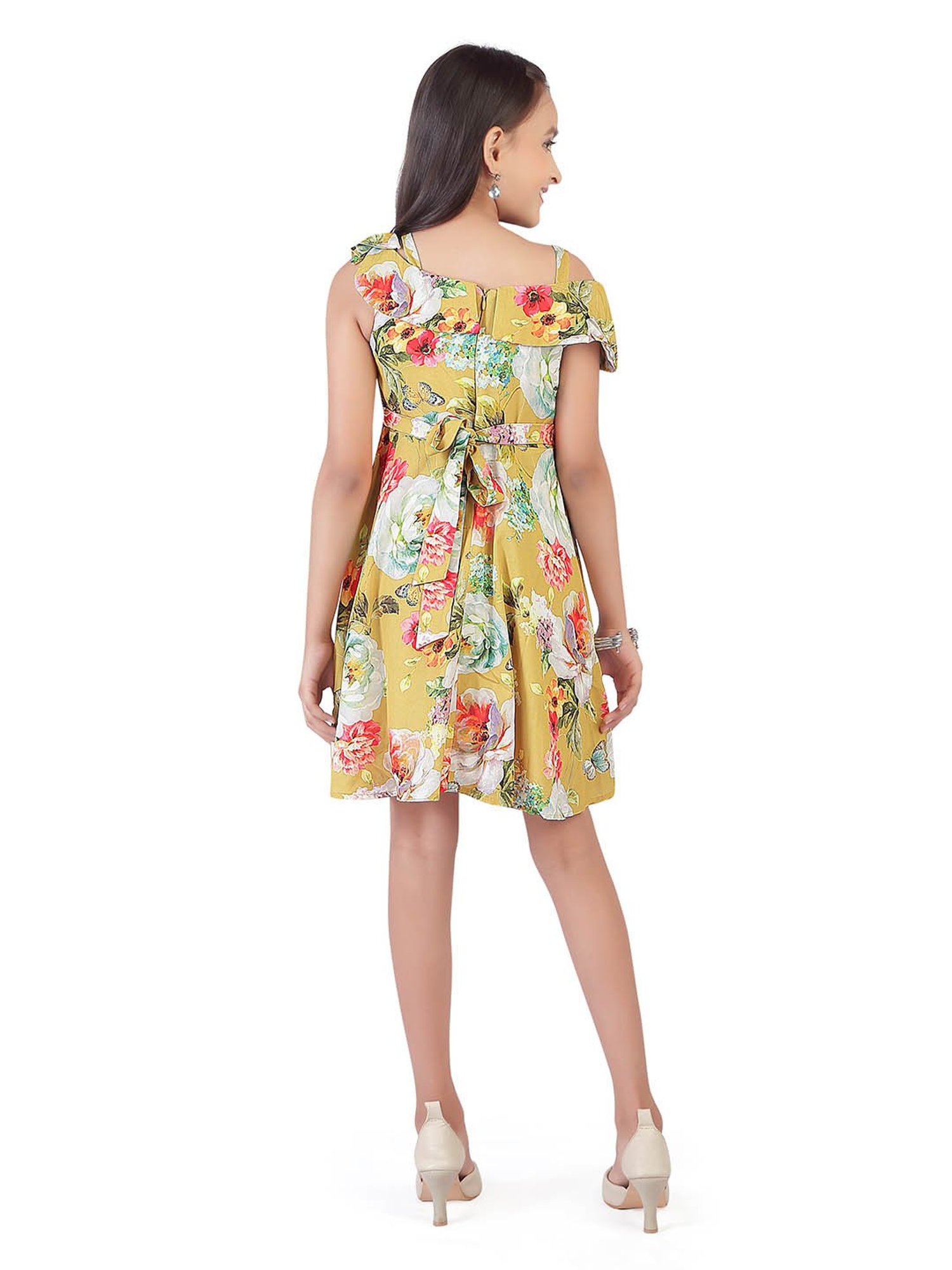 Tiny Girl Yellow Floral Print Dress
