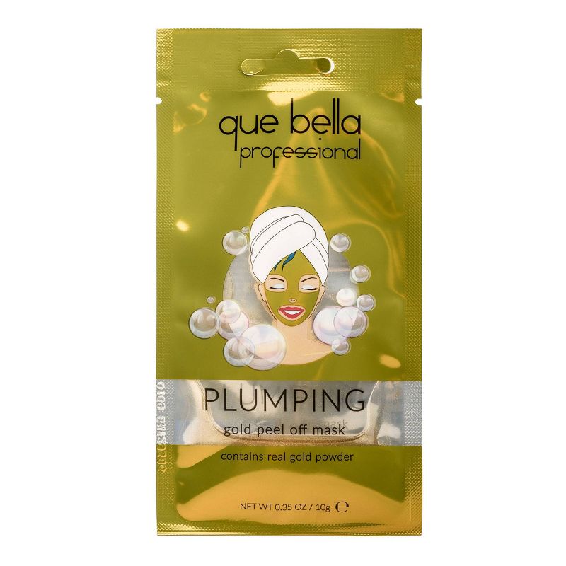 Que Bella Professional Plumping Gold Peel Off Face Mask - 0.35oz