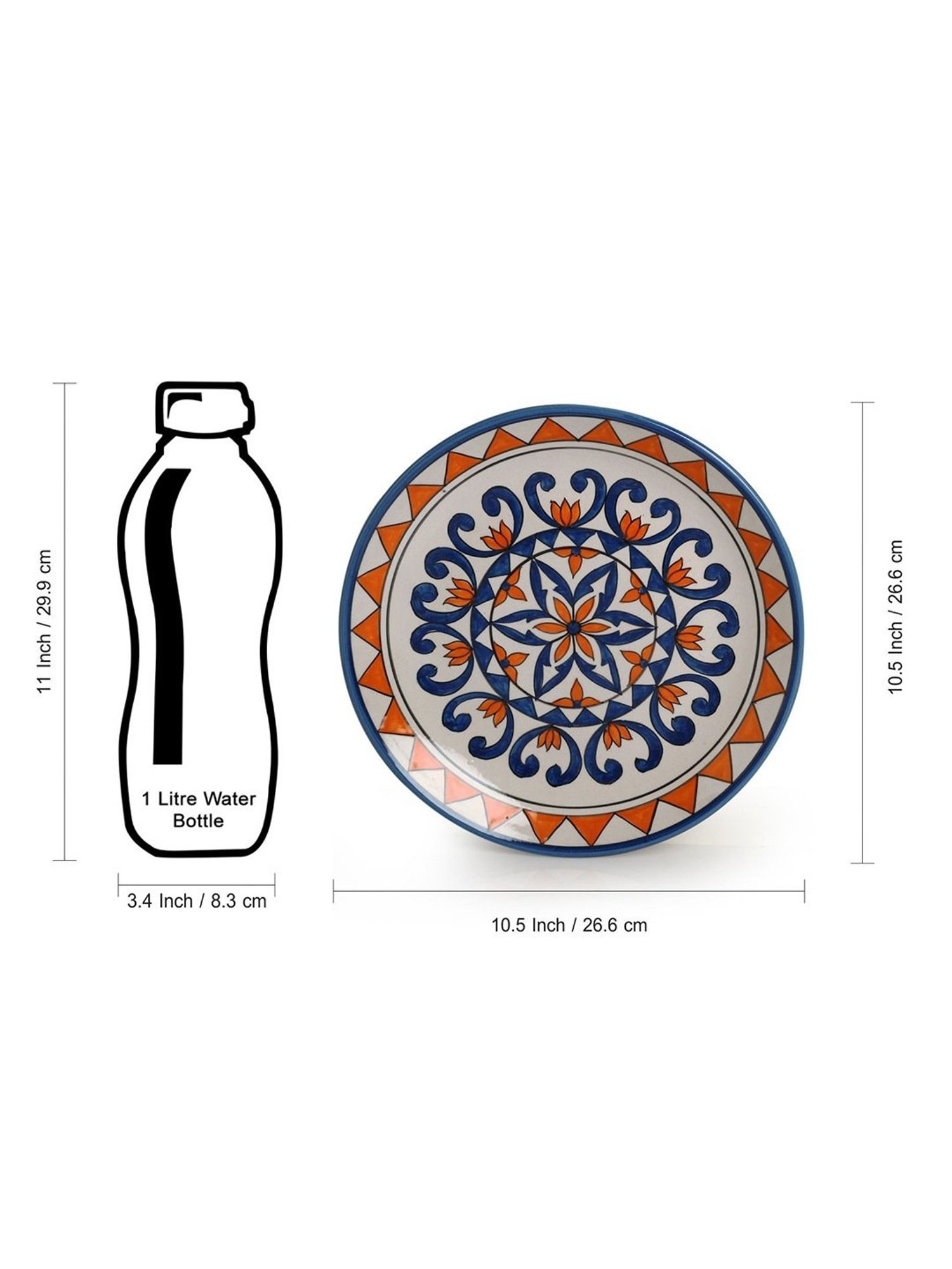 ExclusiveLane Star Light Hand-painted Multicolor Ceramic Wall Plate