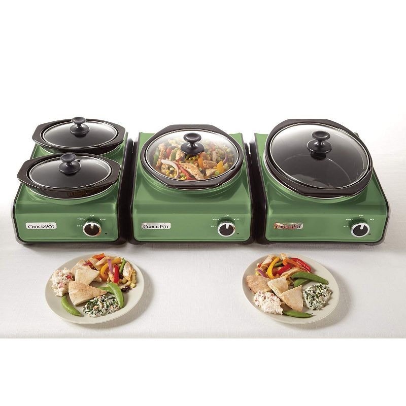 Crock-Pot Compact Hook Up Connectable Unit 2-Quart Crock Pot 3 Cooking Settings Entertainment System, Green