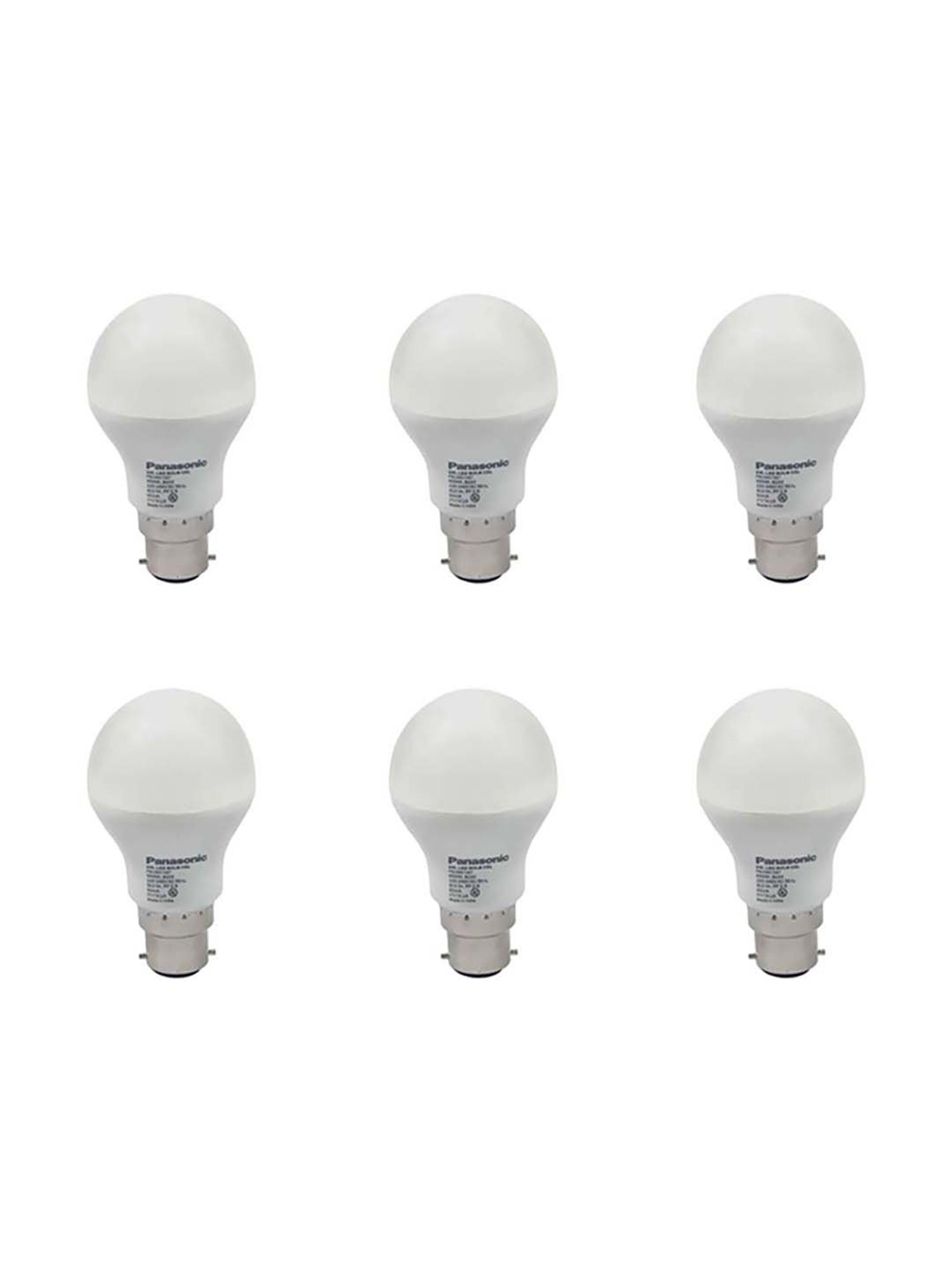 Panasonic PBUM01097 9W B22 LED Cool Day Light Bulb - Pack of 6 (White)