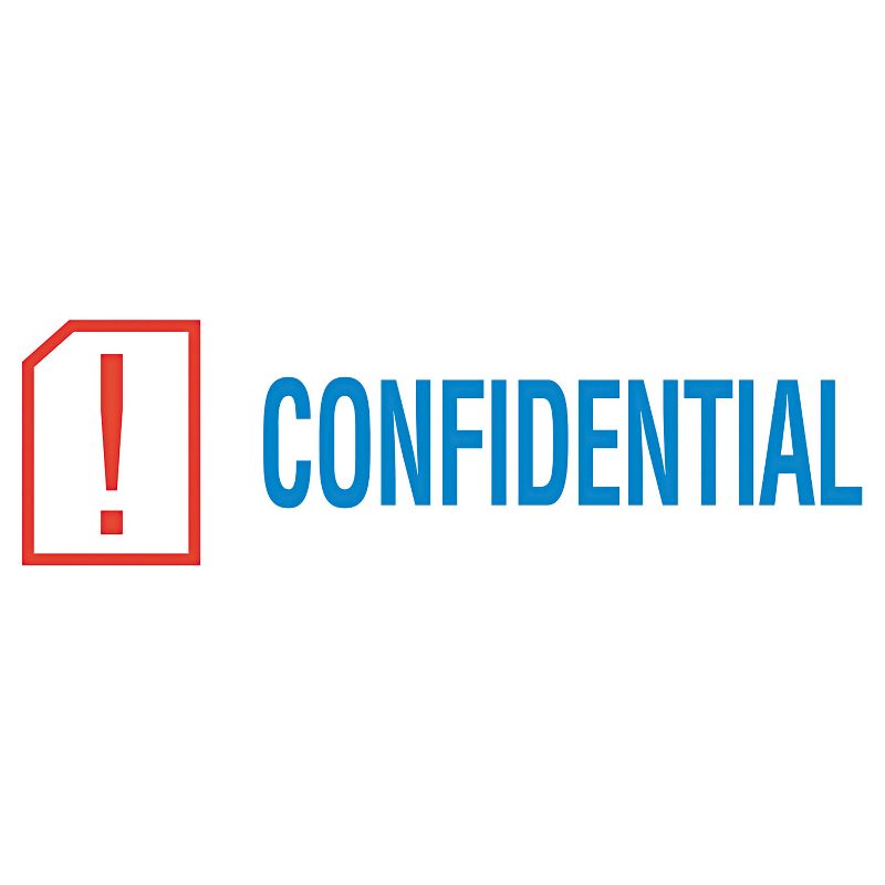 Accustamp2 Pre-Inked Shutter Stamp with Microban Red/Blue CONFIDENTIAL 1 5/8 x 1/2 035536