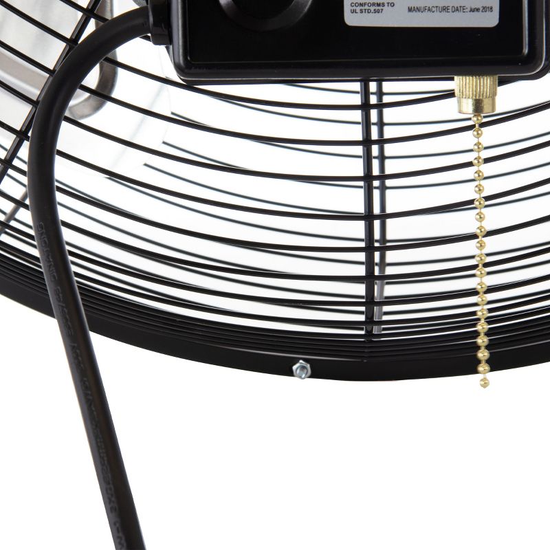 Air King 18" 1/6 HP 3-Speed Adjustable Height Floor Fan with Roll-About Stand